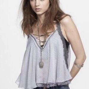 Free People Rocker Deep Neckline Women's light purple and Gray crop top